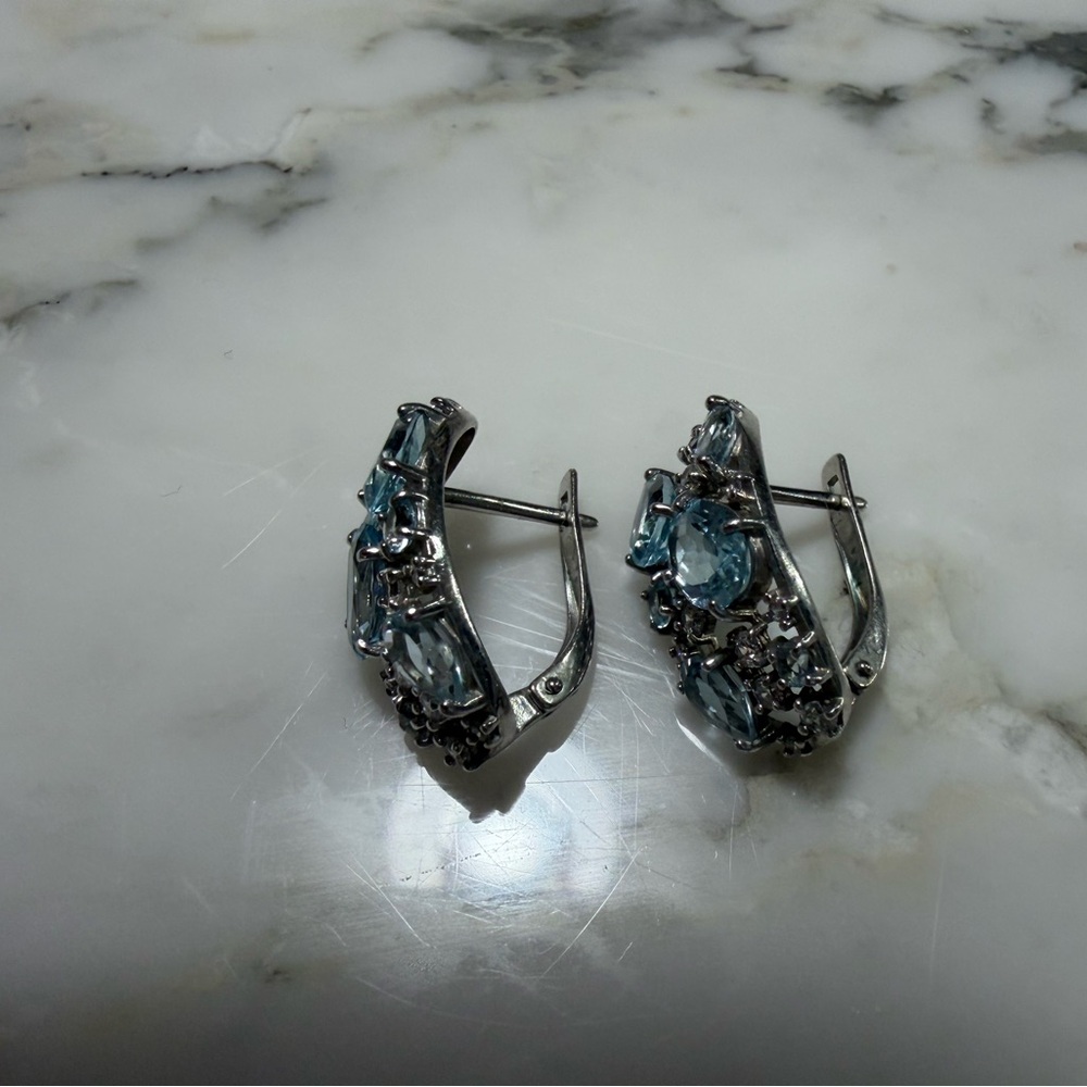 Sterling Silver and Blue Topaz Earrings - Elegant Women’s Jewelry